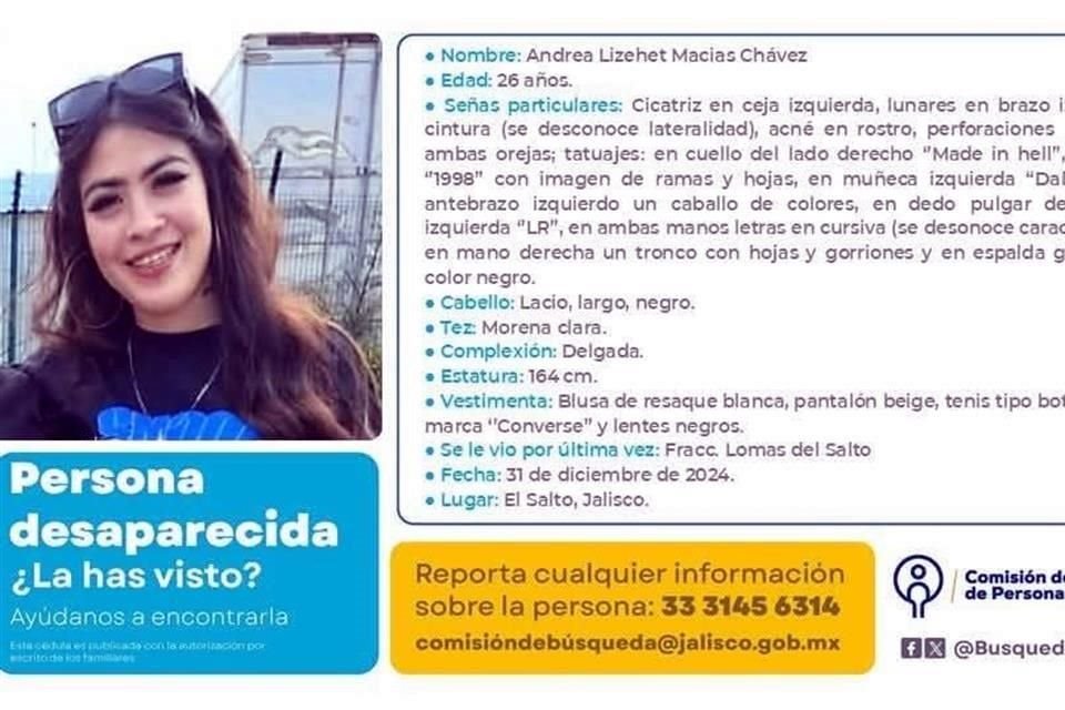 La joven sigue desaparecida.