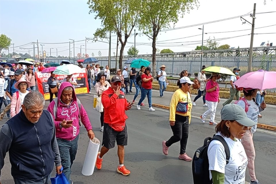Aspecto de la protesta de los maestros.