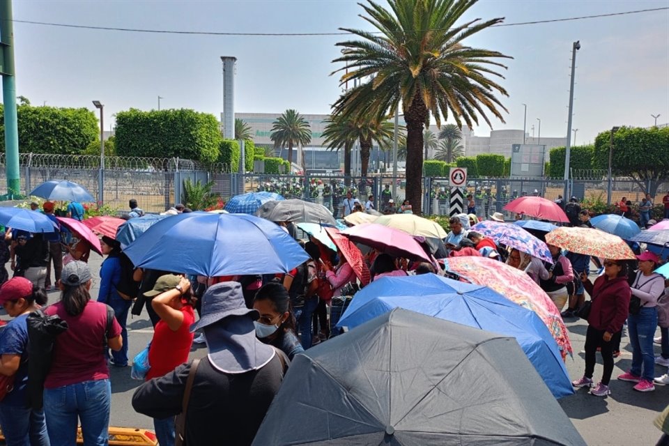 Aspecto de la protesta de los maestros.