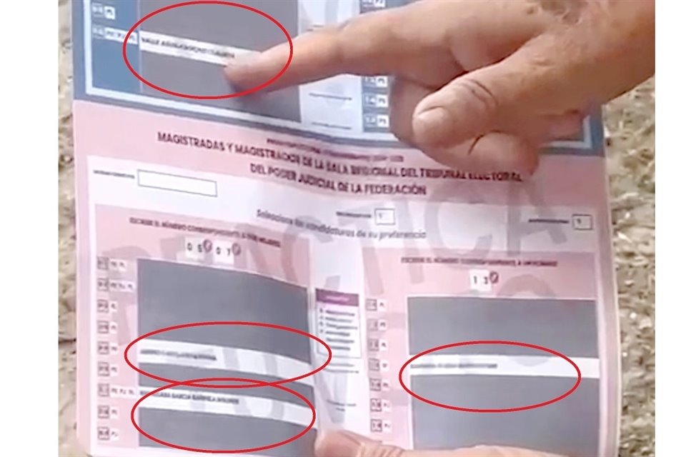 En el acordeón distribuido en El Fortín sólo aparecían visibles los candidatos afines a la 4T.
