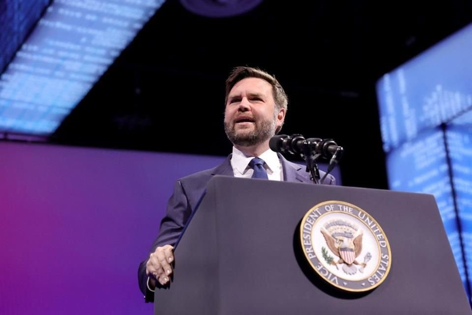 El Vicepresidente JD Vance durante una conferencia en Las Vegas, Nevada, el 28 de mayo.
