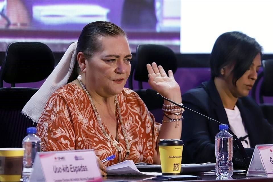 Taddei acudió a la inauguración de la sala de prensa para seguir la jornada electoral en el INE.