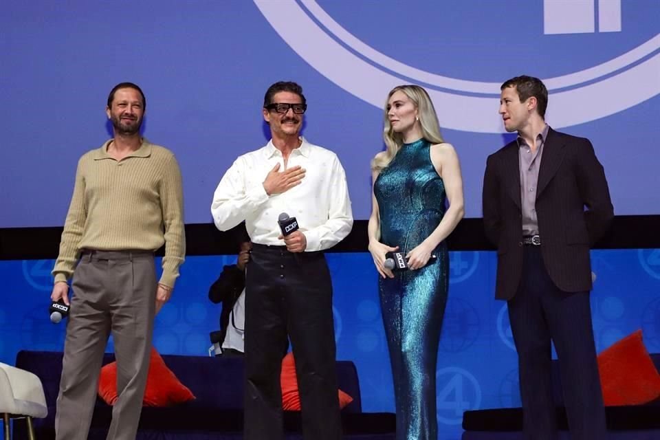 Vanessa Kirby, Joseph Quinn, Ebon Moss-Bachrach y Pedro Pascal presentaron en la CCXP México una escena exclusiva de Los Cuatro Fantásticos.