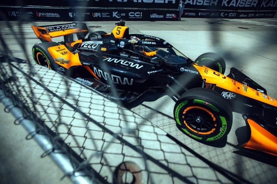 El regio Pato O'Ward finalizó en el séptimo lugar el GP de Detroit.