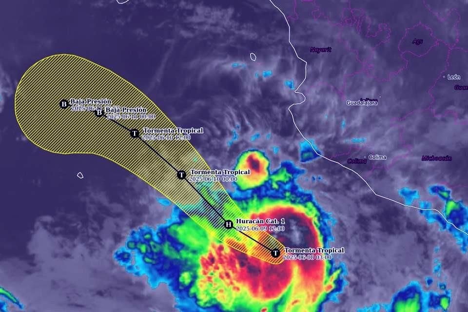 A las 8:00 horas de este lunes se formó el huracán Bárbara en el Océano Pacífico.