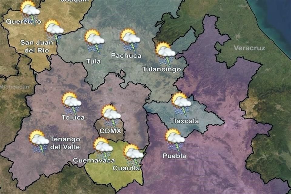 El Servicio Meteorológico estimó un temporal de lluvias durante tres días para el Valle de México.