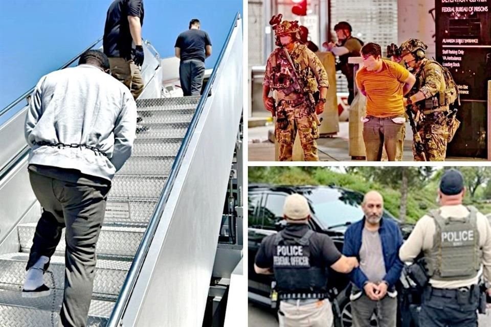 El Servicio de Control de Inmigración y Aduanas de EU  (ICE) reportó que ha detenido a 330 migrantes y comenzó a exhibir su repatriación.