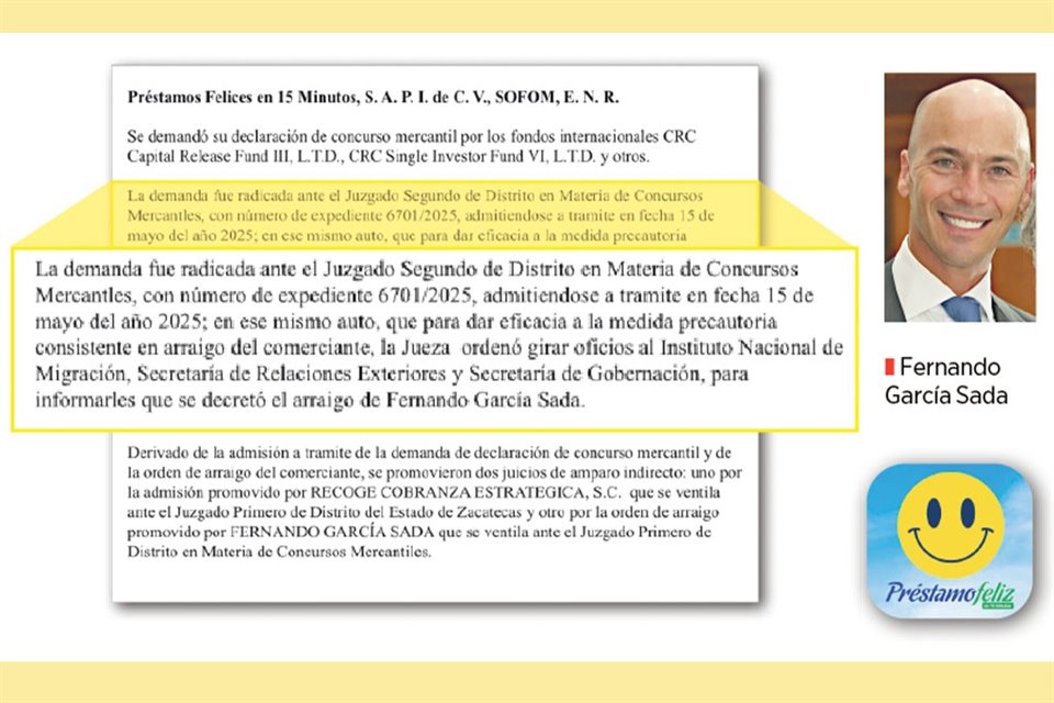 Para levar a cabo este processo, foi nomeado inspetor o perito Víctor Manuel Aguilera, para que através da sua autoridade os autores pudessem aceder à informação financeira da Préstamo Feliz, chefiada por Fernando García Sada, de San Pedro.