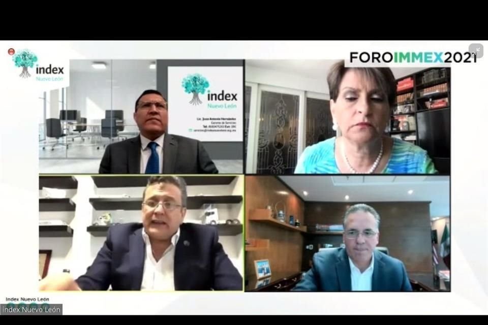 Juan A. Hernández (izq. a der. de arriba a abajo), gerente de Servicios de Index NL; Norma Becerra, presidenta de AMANAC; Enrique González, presidente de Canacar, y Óscar del Cueto, presidente de AMF.