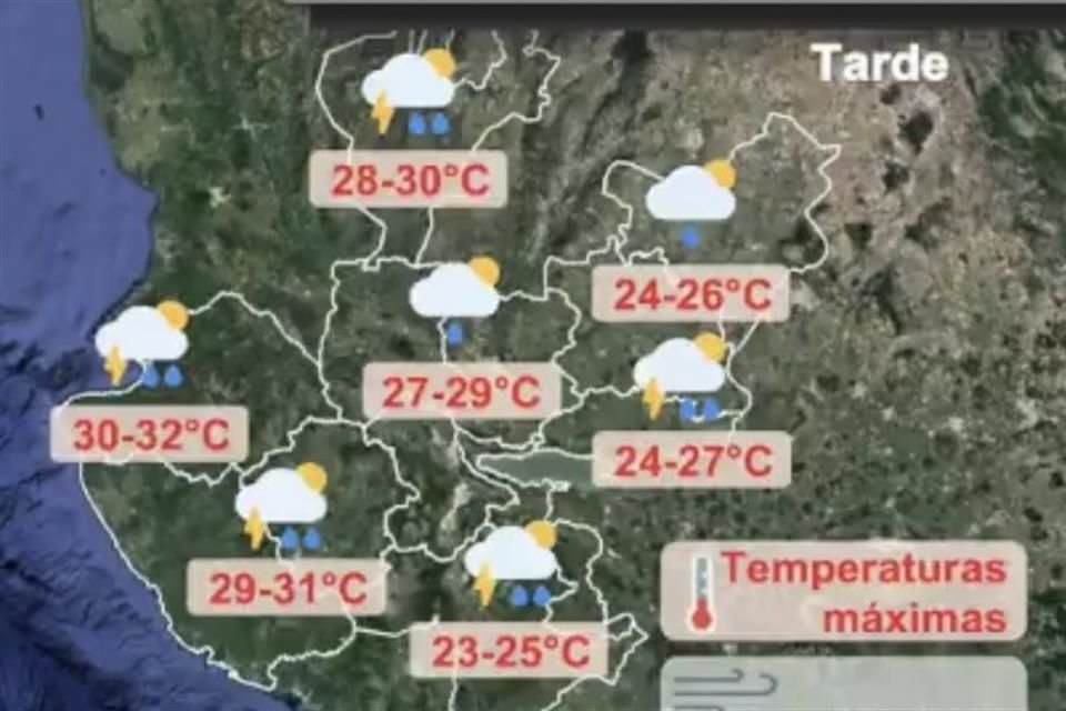 Pronóstico de lluvias en Jalisco.