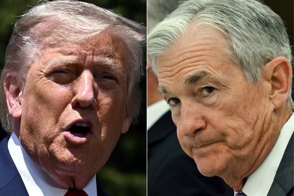 El Presidente Donald Trump y Jerome Powell, jefe de la Reserva Federal estadounidense.