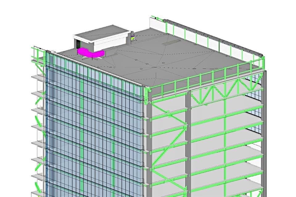 El proyecto utiliza la metodología BIM (Building Information Modeling), a través del cual se pueden generar modelos en 3D de construcciones.