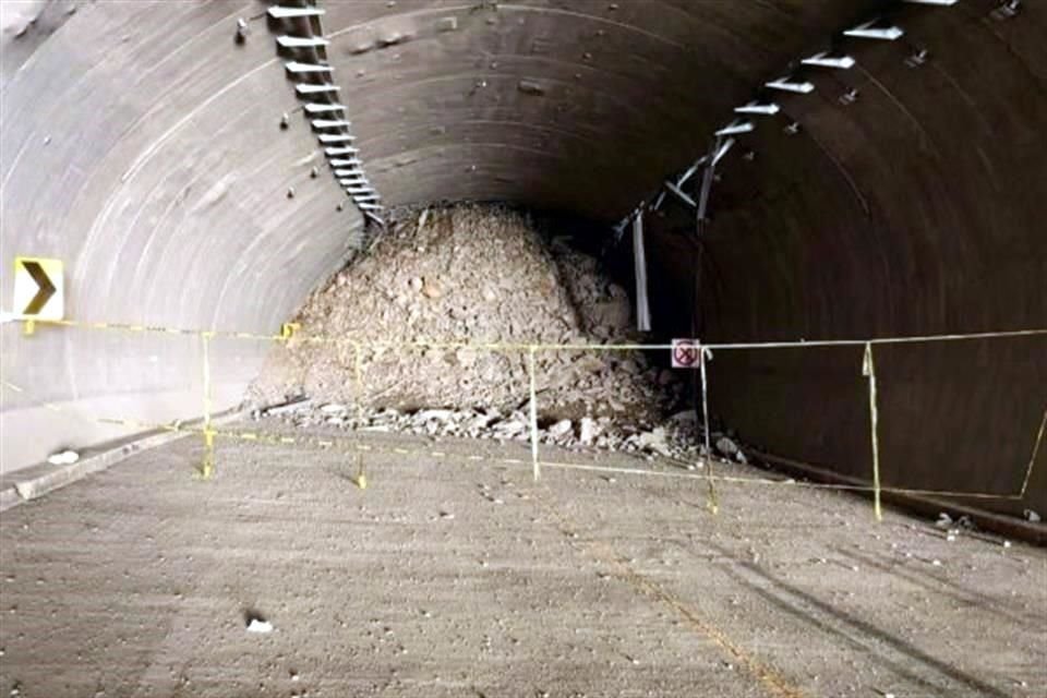 'El Tornillo', túnel falso ubicado en la Autopista Mitla-Tehuantepec, sufrió un derrumbe tras impacto del huracán 'Erick'.