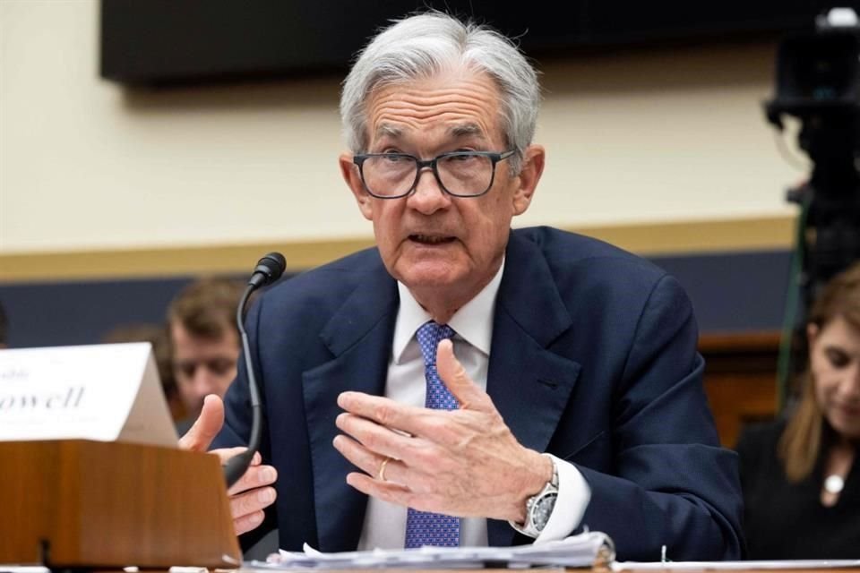 Jerome Powell, presidente de la Reserva Federal de EU, habla ante el Comité de Servicios Financieros de la Cámara de Representantes.