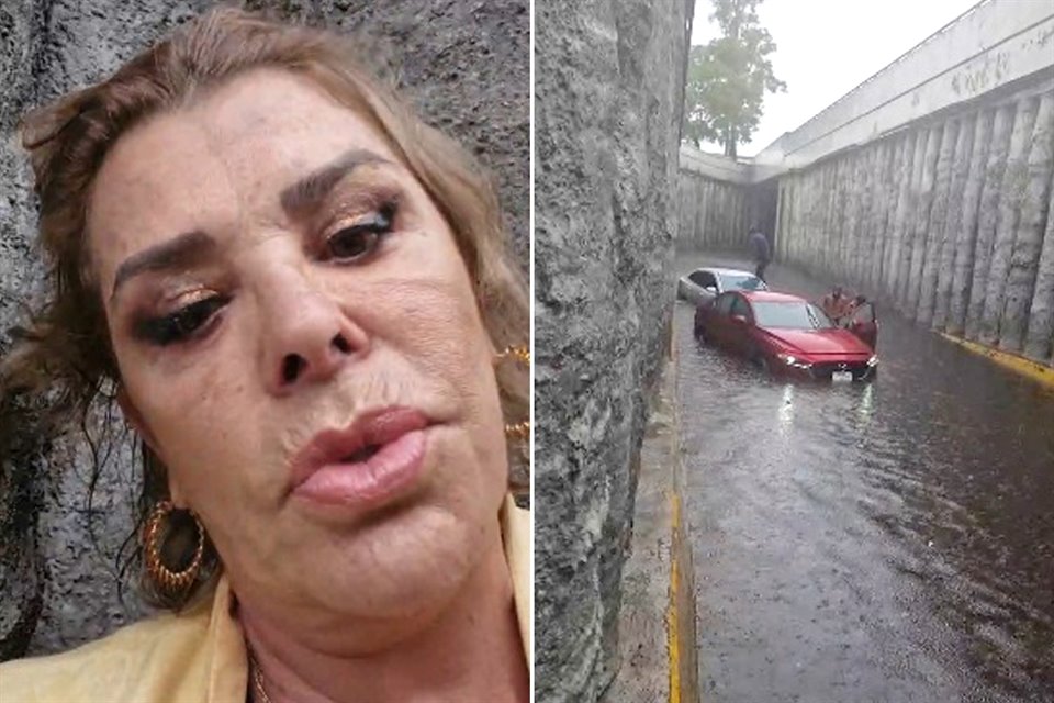 La actriz Ofelia Cano fue víctima de las inundaciones por la tormenta de este martes en GDL, y contó que salió de su auto por las ventanas.