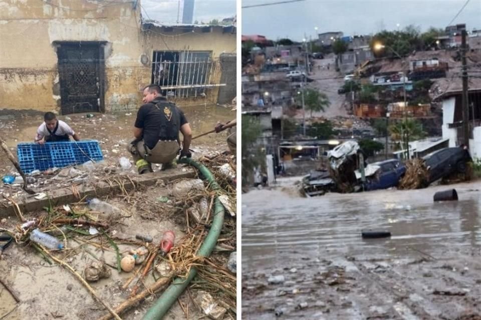 Vehículos arrastrados por la corriente de lodo, derrumbes, inundaciones y otras afectaciones provocaron las lluvias en Chihuahua.