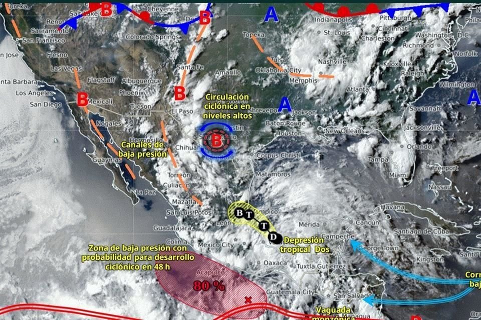 Diversos fenómenos meteorológicos provocarán lluvias en gran parte del País.