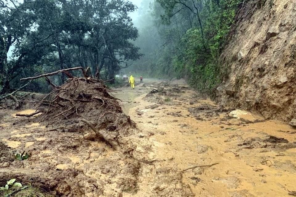 Tras registrarse un deslave sobre la carretera estatal 429 en el sentido El Grullo-Cd. Guzmán, dos personas resultaron lesionadas.