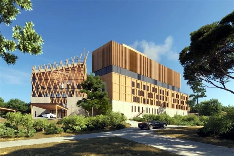 La parte estructural alta del hotel será construida con madera.