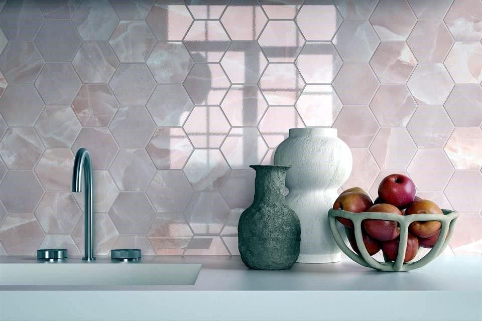 Las baldosas hexagonales de Casalgrande Padana, por ejemplo, están disponibles en una variedad de tamaños.