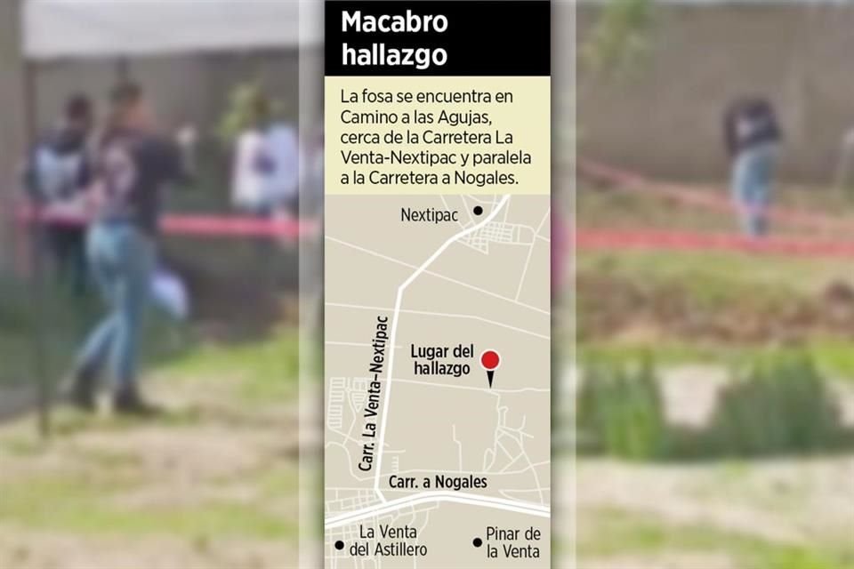 La fosa se encuentra en Camino a las Agujas, cerca de la Carretera La Venta-Nextipac y paralela a la Carretera a Nogales.