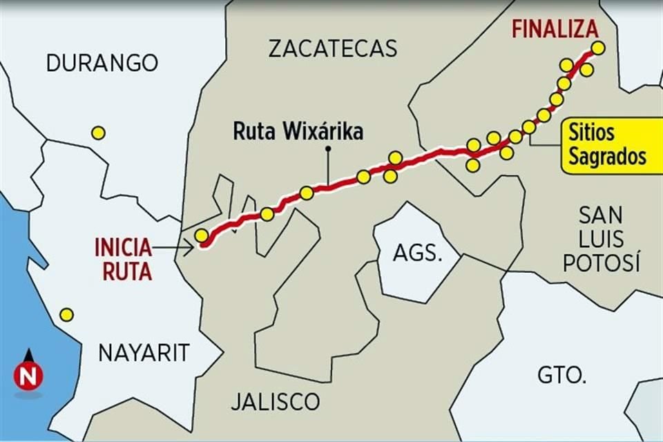 La ruta que aspira a la declaratoria de la UNESCO se conoce como el 'Camino de nuestro abuelo fuego'; cruza cinco estados y contempla 20 sitios ceremoniales.