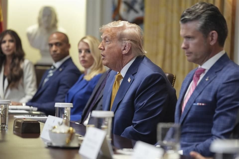 El Presidente Donald Trump durante una reunión de gabinete en la Casa Blanca, el 8 de julio del 2025.