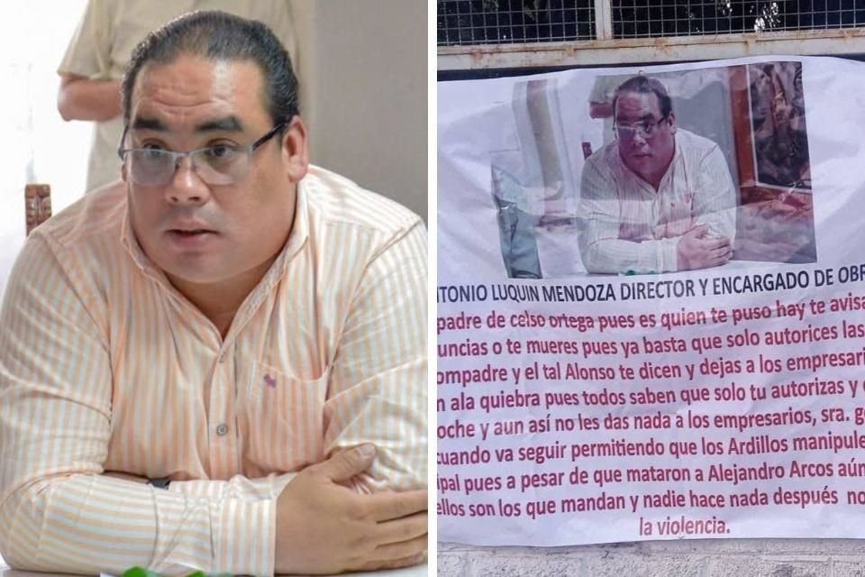 Juan Antonio Luquín, funcionario del Gobierno de Chilpancingo, Guerrero, acusó ser víctima de extorsión luego de que colgaran una narcomanta donde se le acusa de nexos con el crimen organizado.