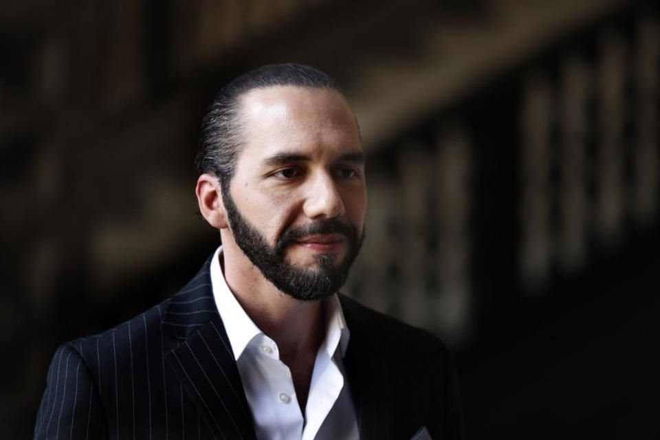 El Salvadoran President Nayib Bukele at Mexico's National Palace after a meeting with President Andrés Manuel López Obrador in Mexico City, March 2019.