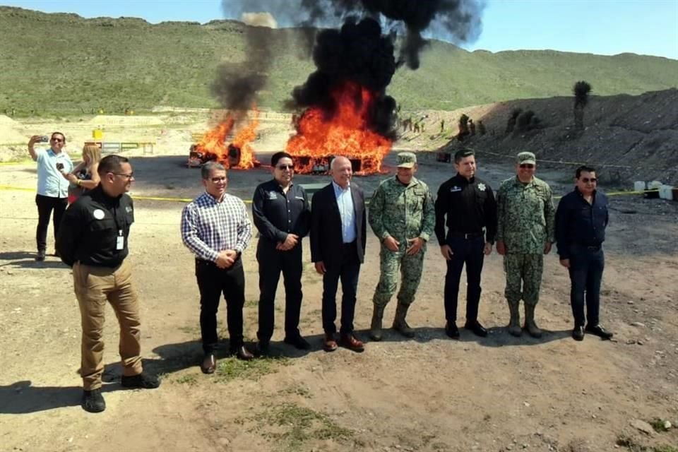 Se quemaron 249 kilos de metanfetamina, también conocida como cristal; 132.5 kilos de cocaína, un kilo de heroína, 167 kilos de mariguana y diversas piezas de pastillas y cápsulas psicotrópicas.