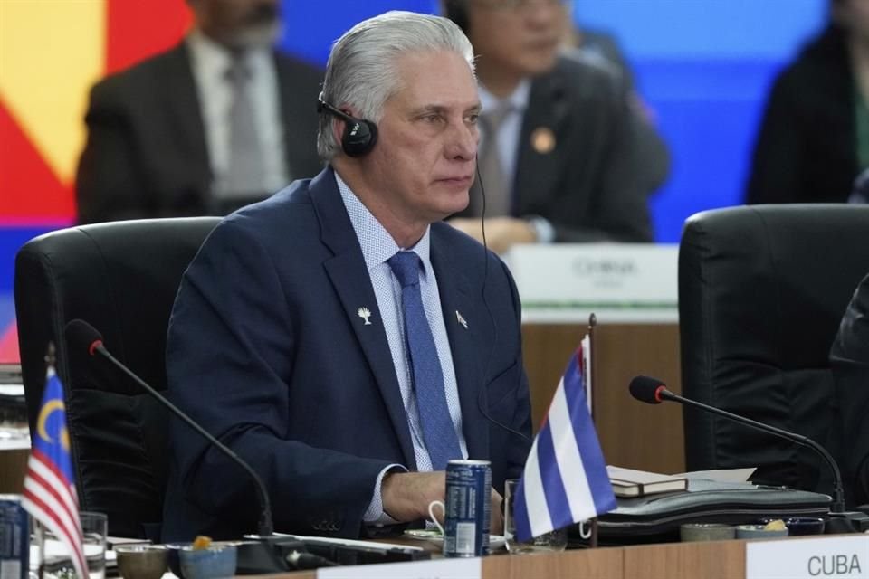 De Cubaanse president Miguel Díaz-Canel tijdens de jaarlijkse BRICS-top in Rio de Janeiro op 6 juli.