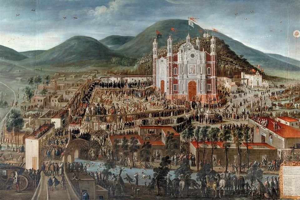 Przeniesienie wizerunku i poświęcenie sanktuarium Guadalupe, Manuel de Arellano (1662-1722), olej na płótnie, 1709, kolekcja braci Osorio.