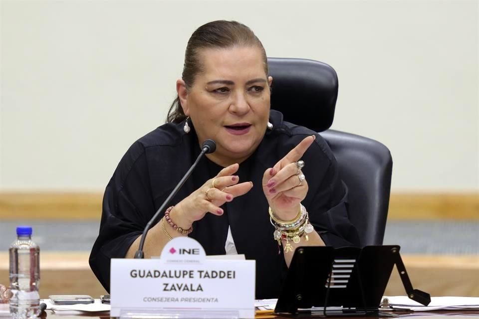 La consejera presidenta del INE, Guadalupe Taddei.
