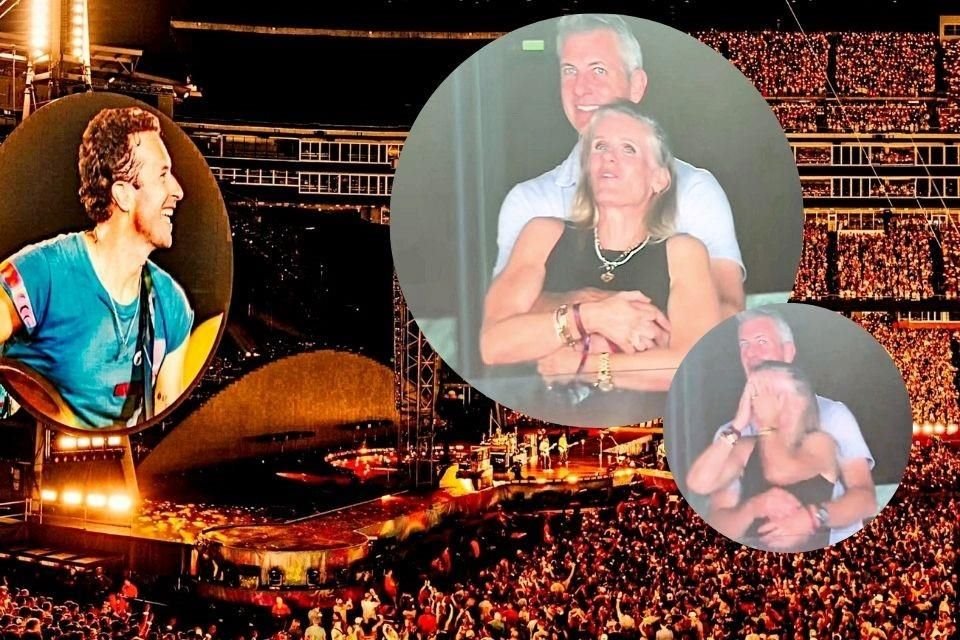 Chris Martin bromeó sobre la relación de una pareja que fue captada incómoda en la 'kiss cam', durante un concierto de Coldplay en Boston.