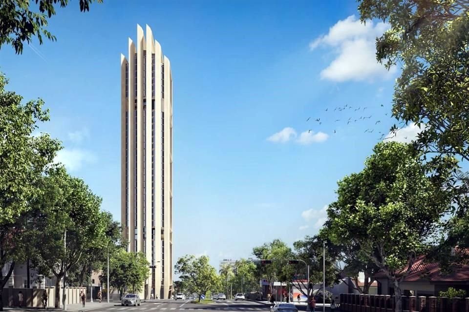 En la fachada sur del edificio, los espacios de descanso y colaboración tendrán vistas al nuevo jardín público.