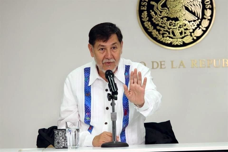 Gerardo Fernández Noroña, Presidente del Senado, en conferencia de prensa.
