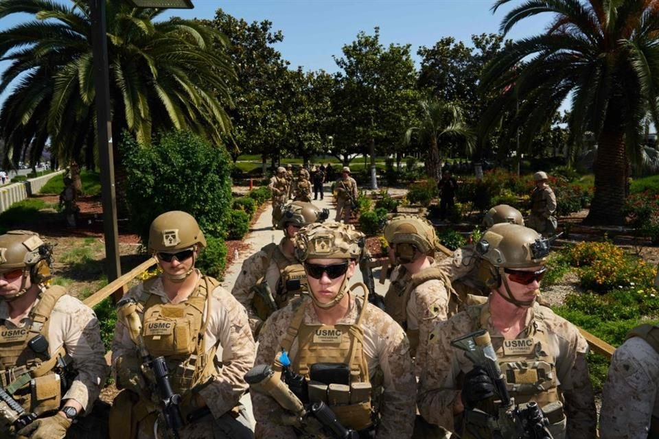 Marines durante una protesta en Los Ángeles, el 22 de junio del 2025.