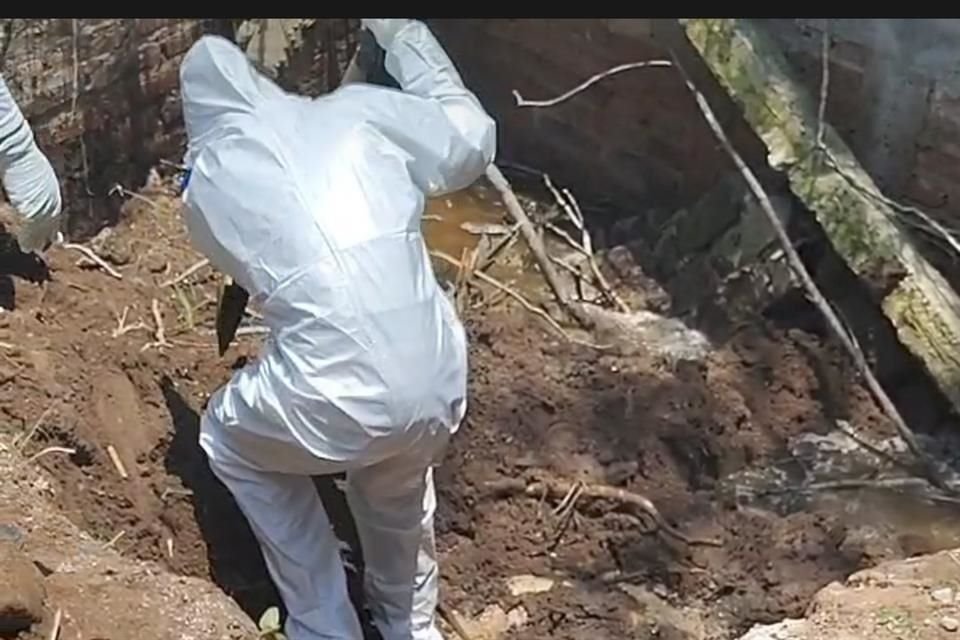 Guerreros Buscadores de Jalisco estiman que podrían ser hasta cinco los cadáveres que hay en el lugar que examinan.