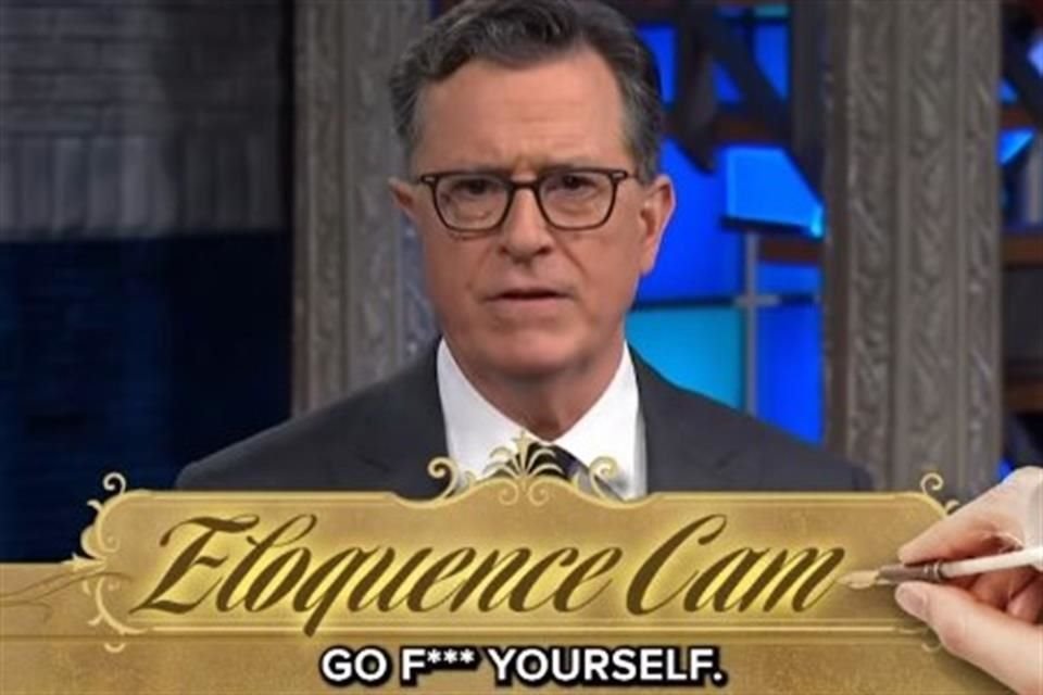 El humorista político Stephen Colbert le respondió al Presidente Donald Trump: 'Se acabó la diplomacia. ¡Váyase a la mierda!'. Durante la emisión del pasado lunes.