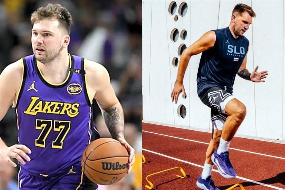 Luka Doncic pasó de tener un físico un poco pasado con los Lakers a verse en una forma atlética este verano.