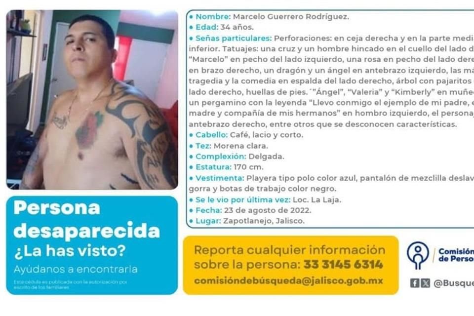 Marcelo Guerrero Rodríguez fue, presuntamente, desaparecido por policías de Zapotlanejo.