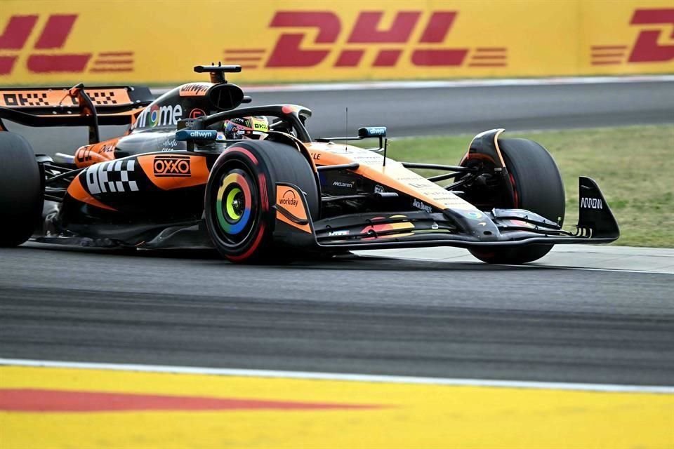 Oscar Piastri no pudo mejorar con su auto el sector 1 del Hungaroring y largará segundo por detrás de Leclerc.