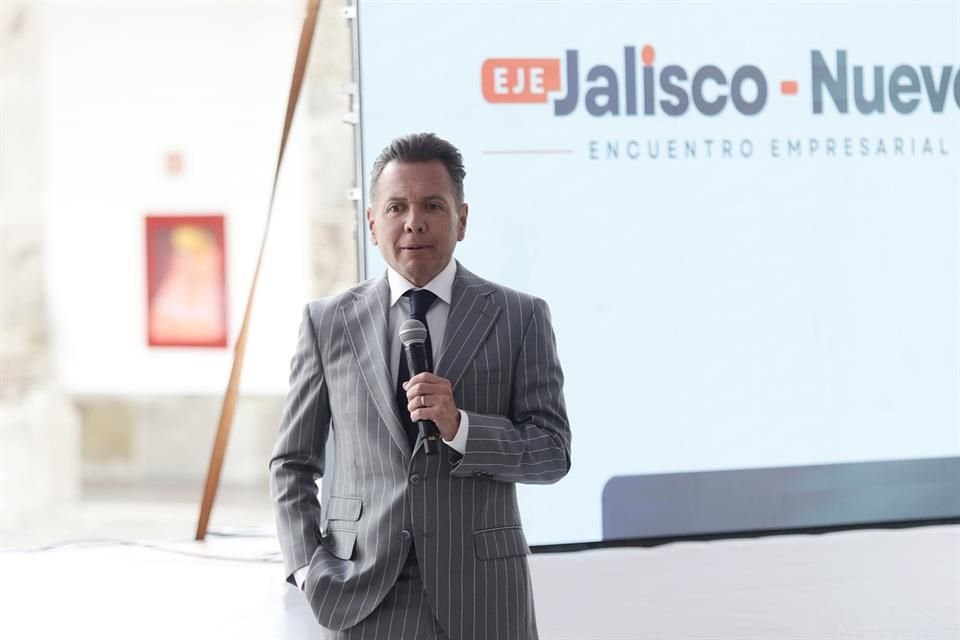 Pablo Lemus durante el Encuentro empresarial del eje Jalisco Nuevo León.