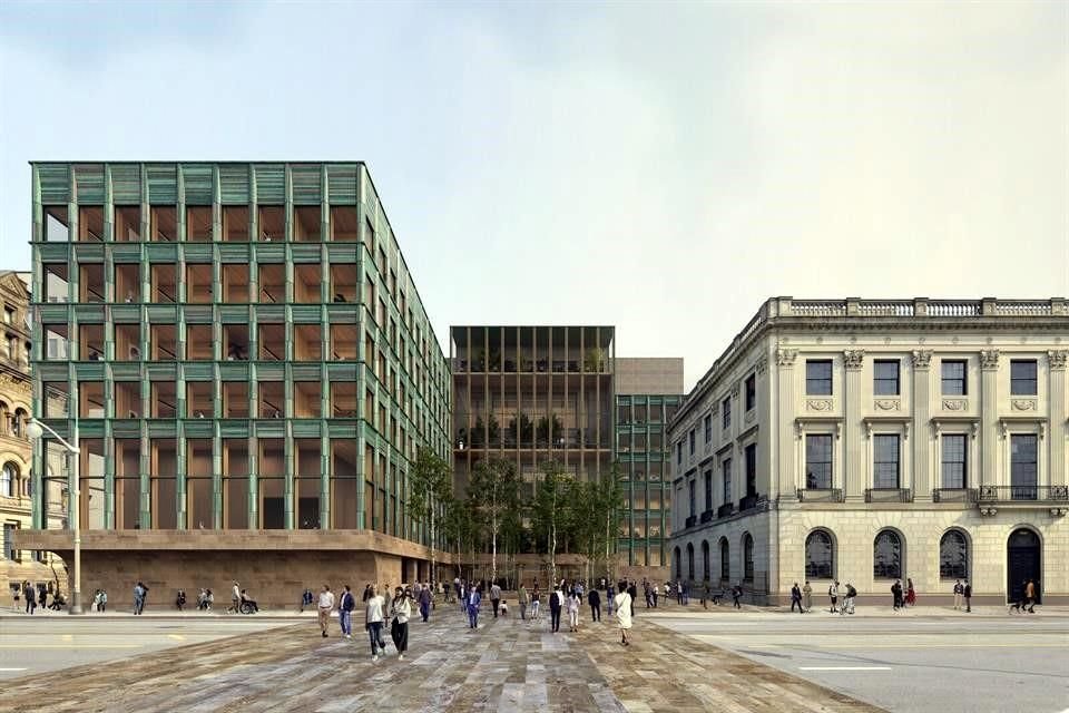 El bloque dos se ubica frente a los imponentes edificios neogóticos del Parlamento de Canadá.