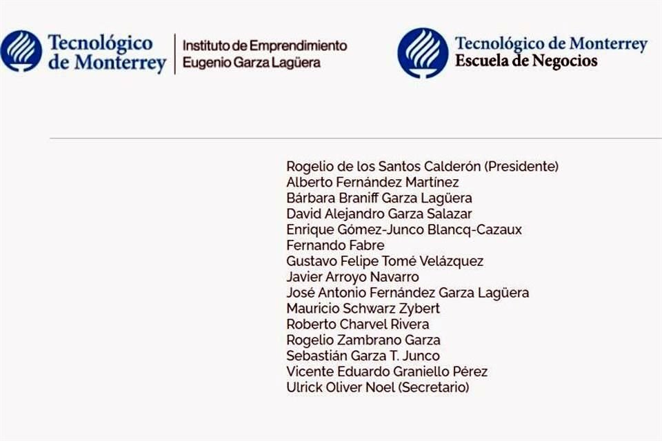 Rogelio de los Santos preside el Instituto de Emprendimiento Eugenio Garza Lagüera en el Tec de Monterrey.