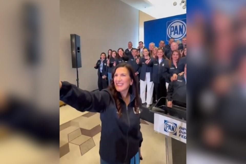De cara a la de renovación de la Mesa Directiva de San Lázaro, Kenia López aprovechó plenaria del PAN para promover su trabajo.