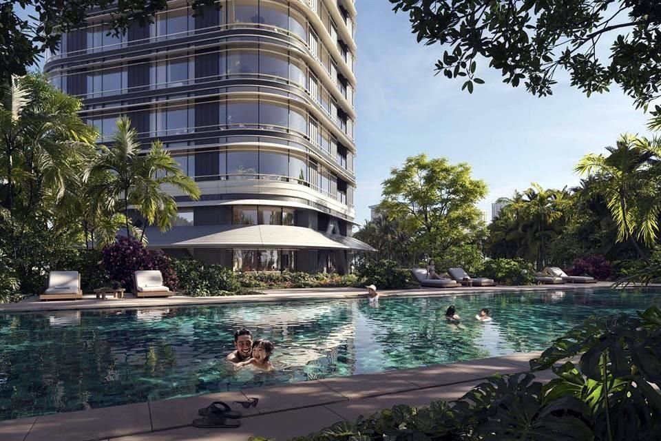 La vibrante planta baja será un oasis verde en el corazón de Bangkok.