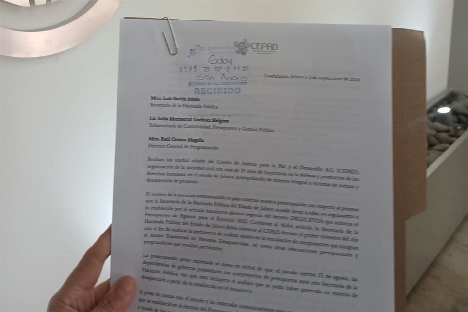 Para que el presupuesto 2026 sirva para atender las desapariciones, debe incluir los puntos de vista de organismos y colectivos, pidió el CEPAD.