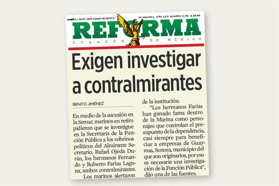 In July 2024, Grupo REFORMA published complaints against Farías in Semar.