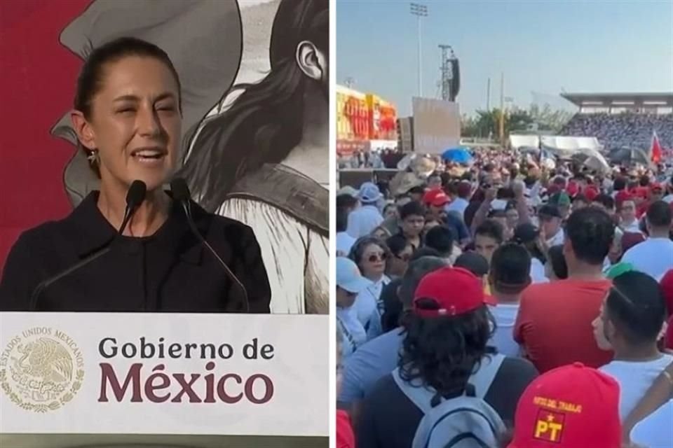 La Presidenta Sheinbaum cerró su gira de fin de semana en la zona conurbada Veracruz-Boca del Río.